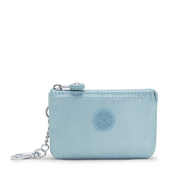 Sacs Kipling Creativity Mini Metallic Pouch Keychain Aqua | FR 1116MQ